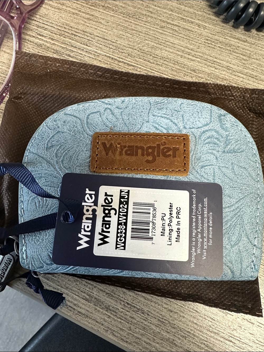 Wrangler Women's Light Blue Embossed Crossbody Bag